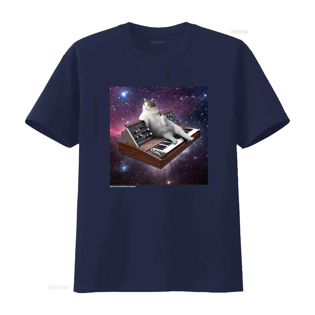 Cool Cats On Synthesizers In Space Minimoog T Shirt For  Vintage Washed Stylish Slightly Stretched Unisex Designer Clothes