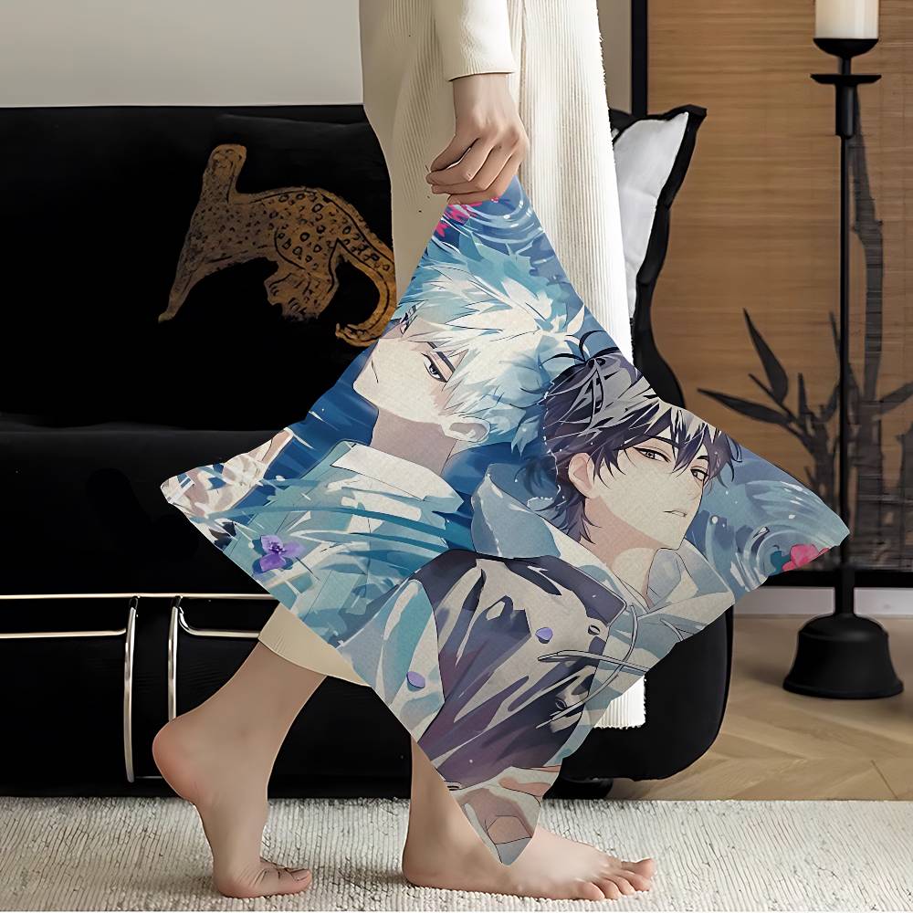 Link C-Click Anime Pillow Covers Cartoon Sofa Decorative Home Double-sided Printing Short Plush Cute Cushion Cover