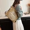 Hand new canvas trendy fashion women's bag letter large capacity tote bag casual commuter shoulder messenger bag