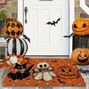 1/2pcs Orange Polka Dot Boo Ghost Halloween Doormat Non-Slip Entry Rug Kitchen Front Door Entryway Fall Decor