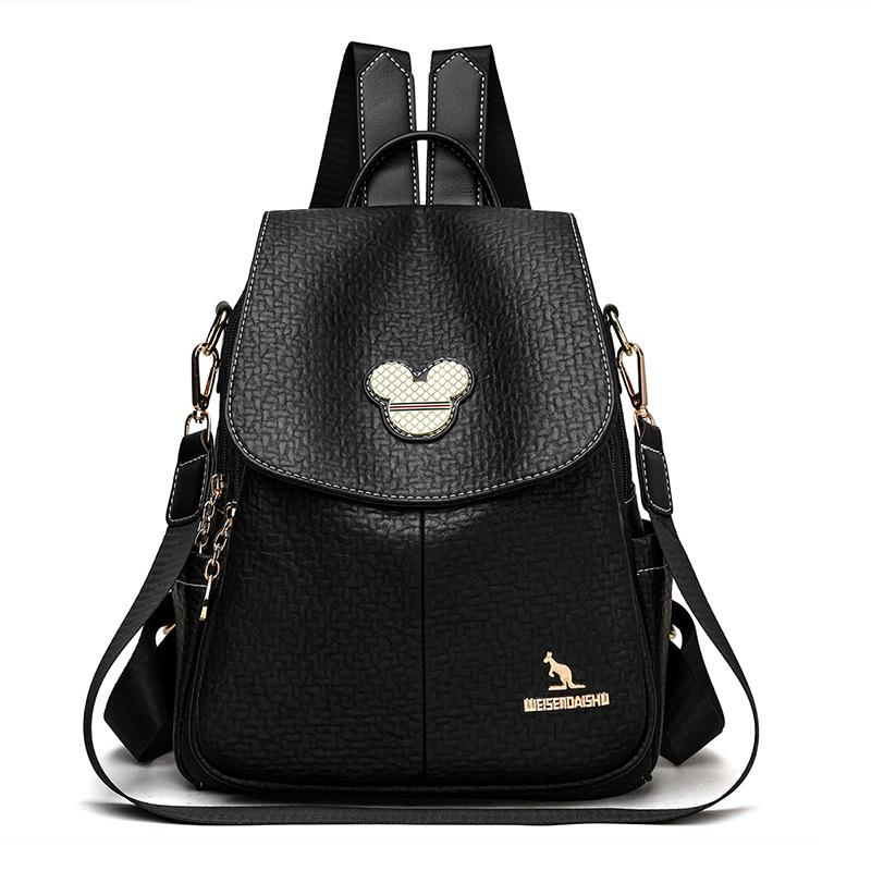 Schoolbag1011 Autumn New Fashion Simple Shoulder Shoulder Korean Version Atmospheric Backpack Trend Travel Women's Bag