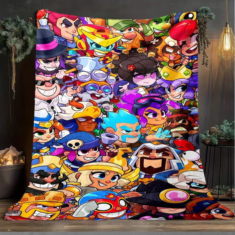 1PC Brawl Game Blanket Flannel Throw for Sofa, Indoor, Camping, Living Room, Office, Chair, And Bed Soft Birthday Christmas Gift