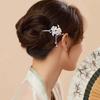 Pure Sterling Silver Begonia Tassel Hairpin - Ancient Hanfu Style Gift