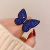 Blue Crystal Full Inlaid Zircon Butterfly Brooch Pins For Women Rhinestone Insect Corsage Wedding Party Jewelry Best Gift