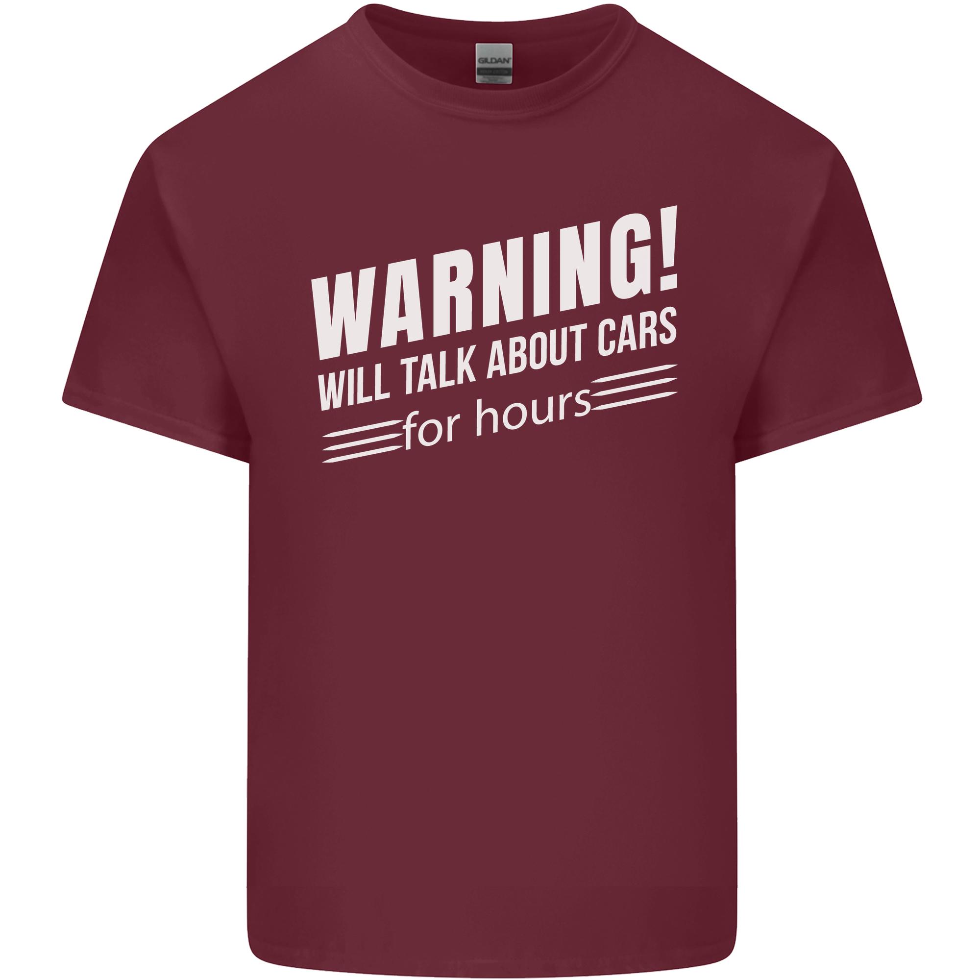 Warning Will Talk About Cars Funny Unisexs Light Cotton TShirt S