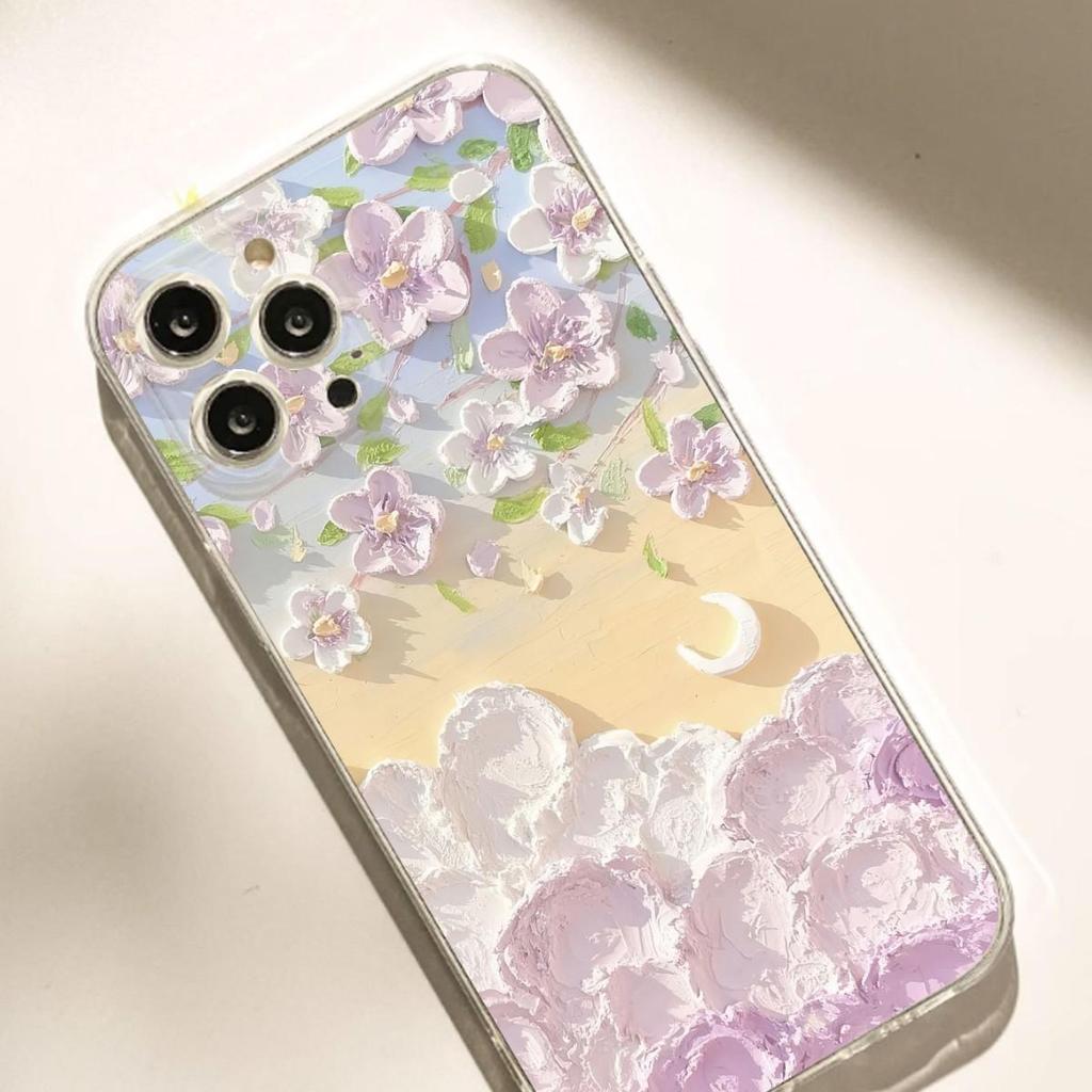 Beach Moon Anti-Drop Clear Case for iPhone 14/15/16/17 Pro Max Series