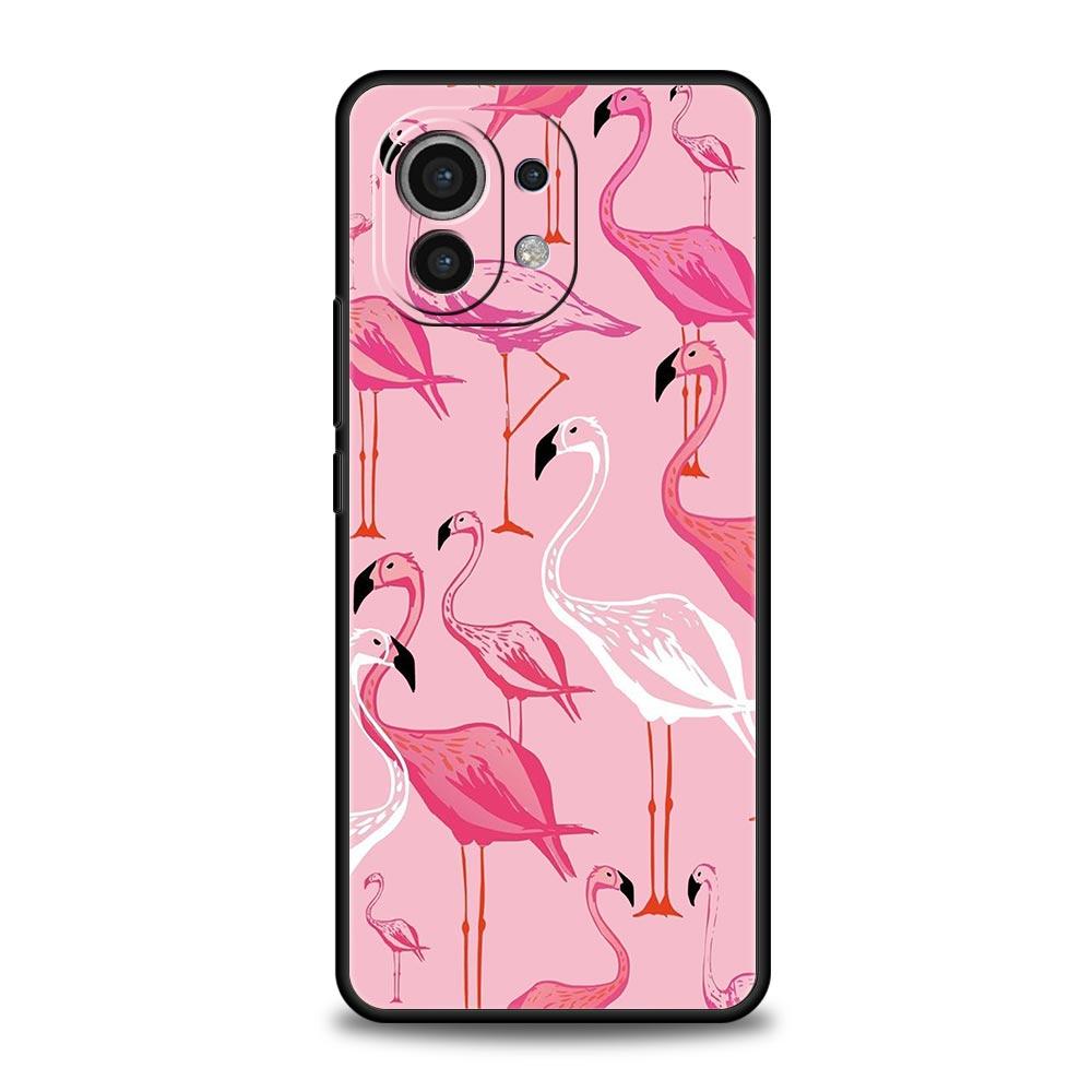 Pink Roter Flamingo Handyhülle Für Xiaomi 13 12 11 Lite 12T 11T 10T 9T Mi Poco X5 M4 M3 X4 X3 Pro F5 F4 F3 GT 5G Schwarze Abdeckung Hülle