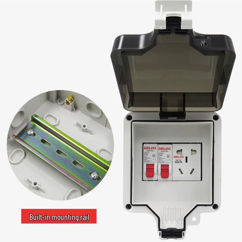 PZ30 Outdoor Waterproof Distribution Box with 5/9 Circuits, MCB, and RCD DZ47-63 Circuit Breaker