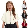 Solid Color Children's Dress Shawl Bowknot Open Front Shrug Versatile Shawl Wrap for Girls