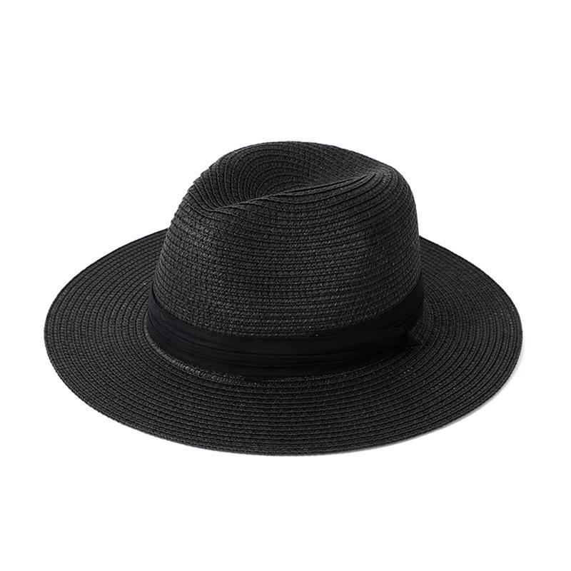 Summer Panama Wide-Brimmed Straw Fedora - Outdoor Sunshade Beach Hat