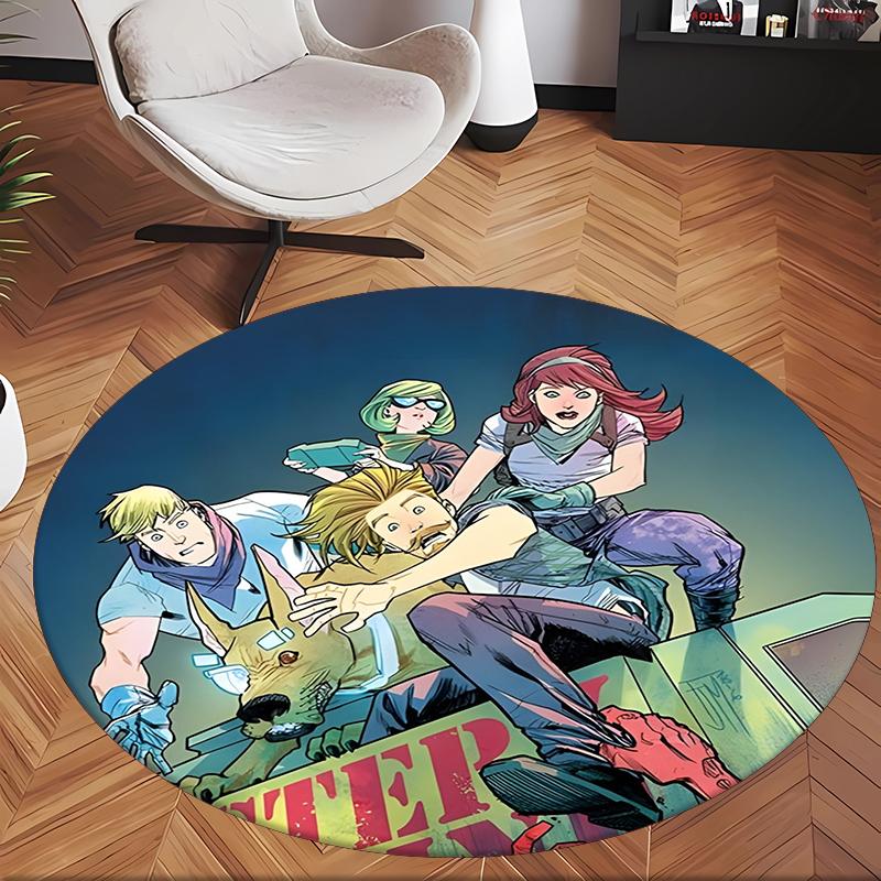 Scooby (14) Round Office Rug Decorative Floor Rug for Office Bedroom Living Room and Home Space