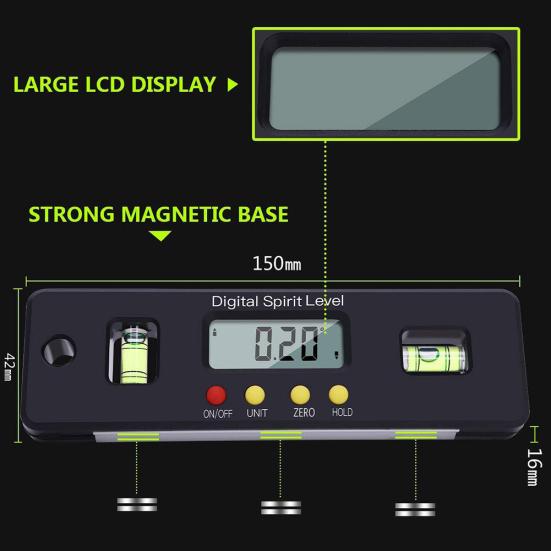 Mini tragbare digitale Wasserwaage Neigungsmesser Gradienter magnetisches Messwerkzeug
