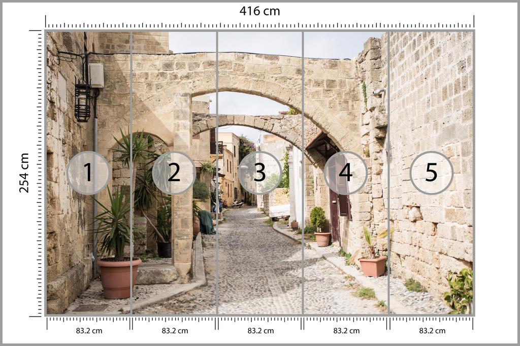 Photomural Greek Street Structural Vinyl 416x254
