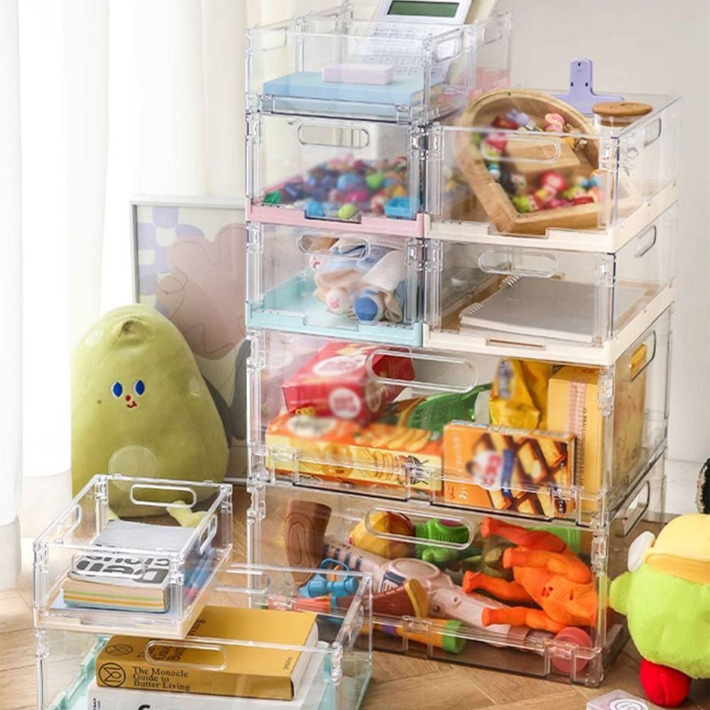 Creative Mini Plastic Baskets Foldable Plastic Collapsible Storage Box Portable Handles Folding Storage Basket Bathroom