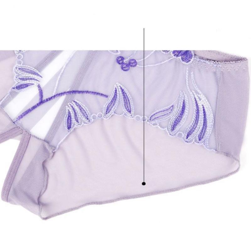 Sexy dámské průsvitné kalhotky Spodní prádlo Jacquard T-kalhoty s otevřeným rozkrokem Kalhotky jednobarevné spodní prádlo