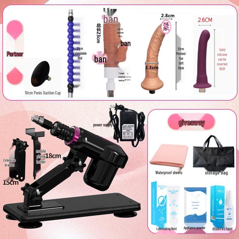 Compact Automatic Telescopic Pile Driver for All Genders - Realistic Three-Hole Phallus SM Device