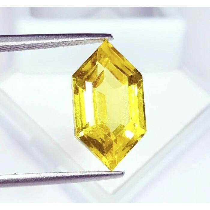 8-10 Ct Natural Yellow Sapphire Fancy Hexagon Fabulous Certified Loose Gemstone