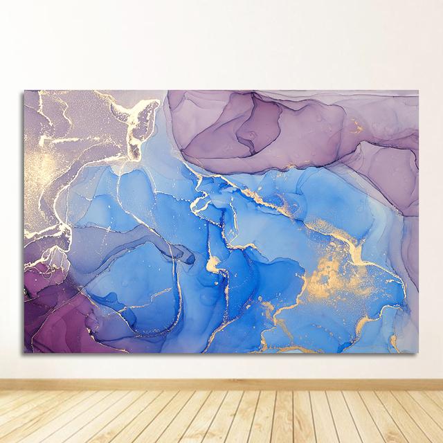 

Картина Современное геометрическое произведение искусства Холст Печать плакатов Настенная картина Декор в гостиную Современный золотой мрамор Аннотация 20cm×40cm NoFrame