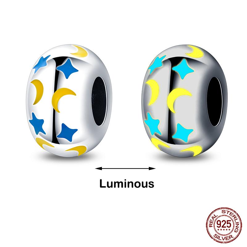 silver-plated Glow in the dark Firefly Honeybee Star Charms Beads Fit Qikaola Original Bracelets Fine DIY Jewelry Gift