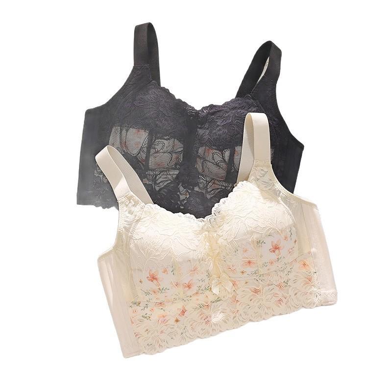 Plus Size Ultra-Thin Wireless Seamless Bra, Bust Minimizer Side Gathering Anti-Sag Full Figure Curvy Women Bra