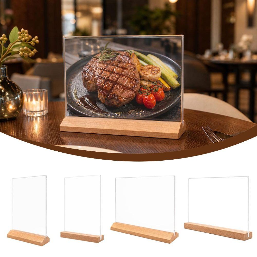Porta Segni Acrilico Double Sided da Tavolo Espositore da Tavolo Espositore Menu Ristorante