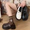 Mary Jane kleine Lederschuhe Damen 2025 Frühling und Sommer neu Ein-Wort-Riemen jk vielseitig Retro Einzelne Schuhe Britischer Stil Slipper