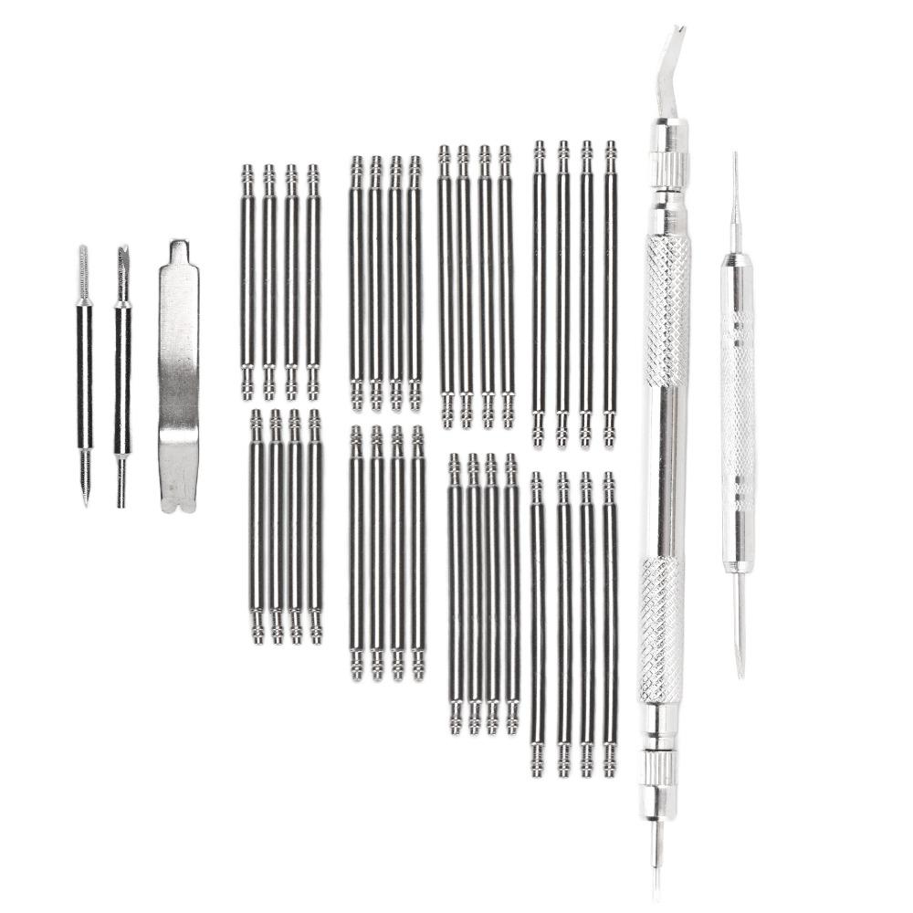 37 Pcs Silver Watch Repair Tool Kit Alloy Spring Bar Tool Set Band Adjustment
