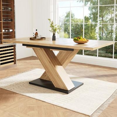 Telescopic Dining Table Heavy Duty Kitchen Table 60Kg Max Bearing Minimalist Style Pull Out Extendable Table for Dining Room