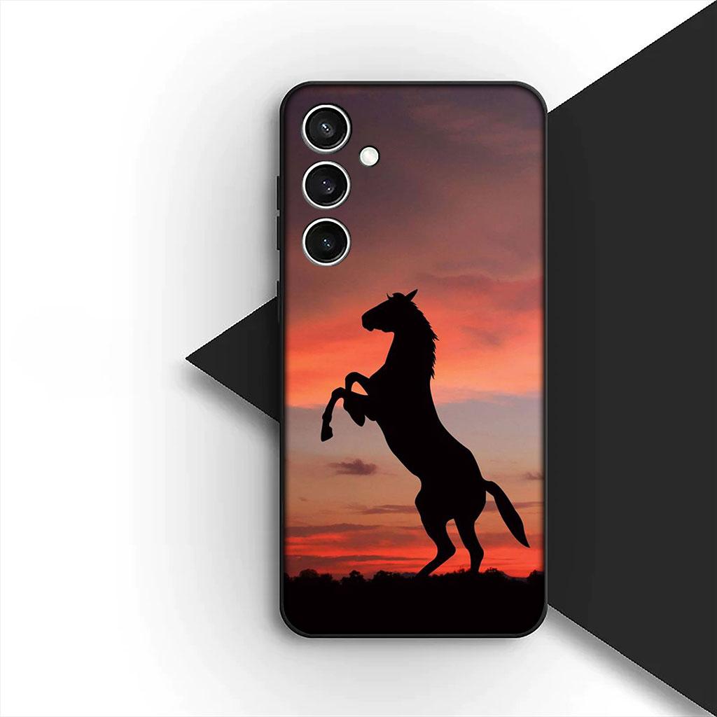 Phone Cover for Samsung Galaxy S25 S24 S23 FE Ultra Plus S7 Edge S25+ S23+ A56 5G Casing Soft Case Running Wild Horse Wallpaper