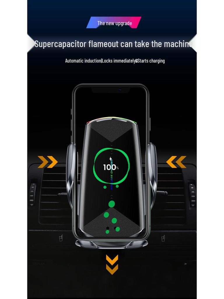 Q1 15W Kabellose Schnelllade-Autohalterung für Handy mit Induktionsöffnung & -schließung