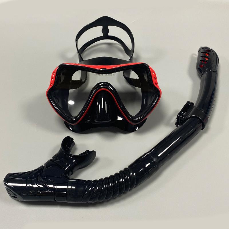 Adult Large Frame Diving Mask & Snorkel Set Soft Silicone Waterproof Scuba Snorkeling Gear for Men Women