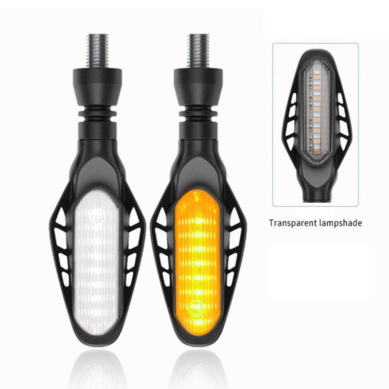 1 Coppia Frecce Moto, 16 LED Bicolore Sequenziali Fluenti Indicatori di Direzione Diurni