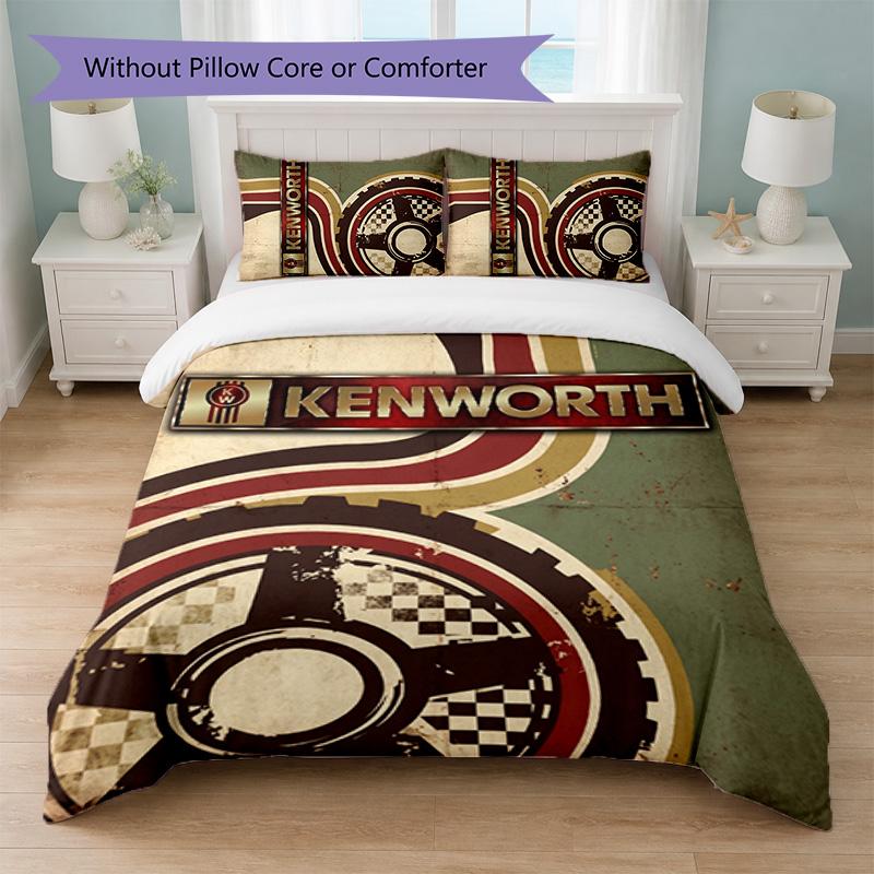 Kenworth Print 3-teiliges Bettwäsche-Set Bettbezug mit zwei Kissenbezügen Weiche Bettwäsche für Haushalt Schlafzimmer
