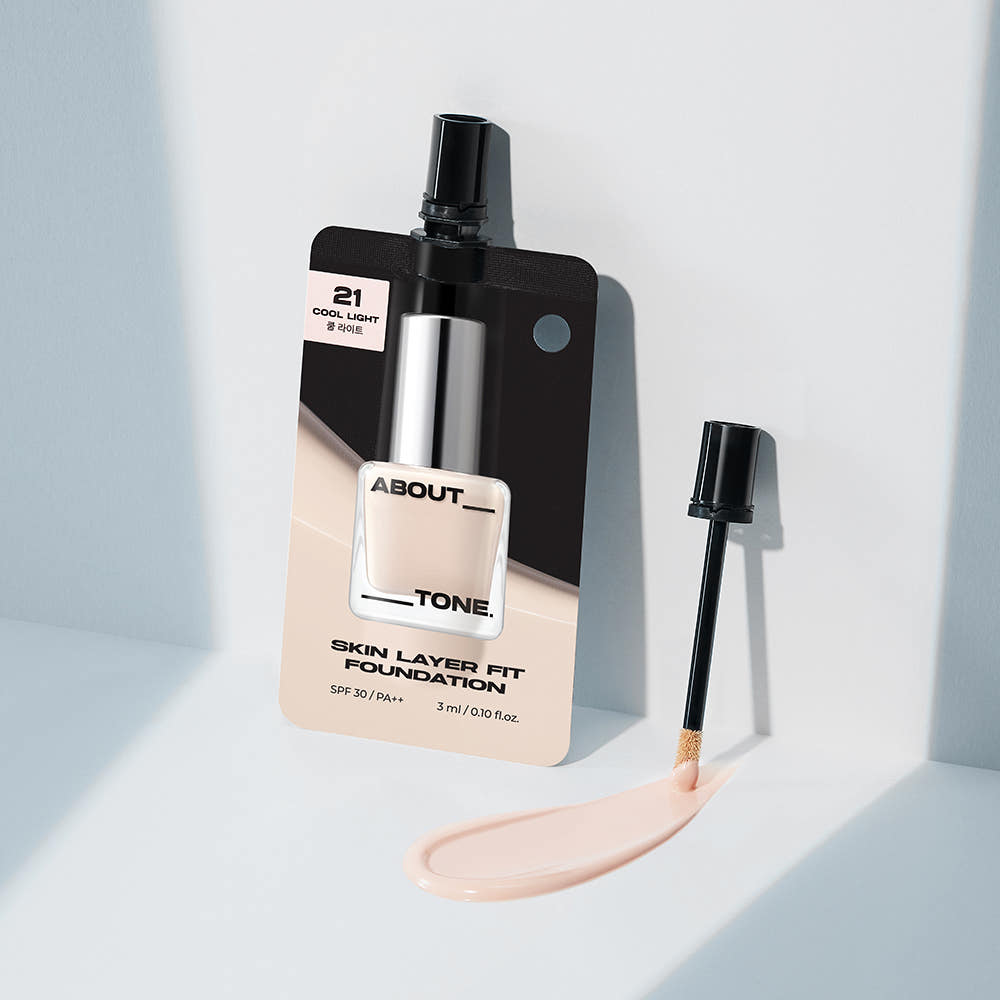 [ABOUT_TONE] Skin Layer Fit Foundation Spout Pouch Sample Set SPF30 PA++ Liquid Foundation 3ml x 8 Shades