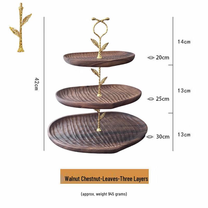 Walnut Wood Tiered Fruit and Dessert Server 29