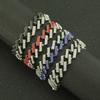 15MM Paved Rhinestones Prong Cuban Link Chain Bracelet for Men Women Bling Iced Out Cuban Bracelet Hip Hop Rapper Jewelry Gift