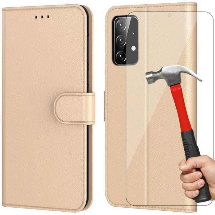 Accessoire pour téléphone - PROSHOP - pour Samsung A52 (6.5") - Protection 360 degré - Effet Cuir - Verre trempé