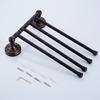 Antique Brass Towel Bar for Bathroom, Wall Mounted, Black Copper Swivel Towel Rack Holder, 3 Arms, 4 Arms