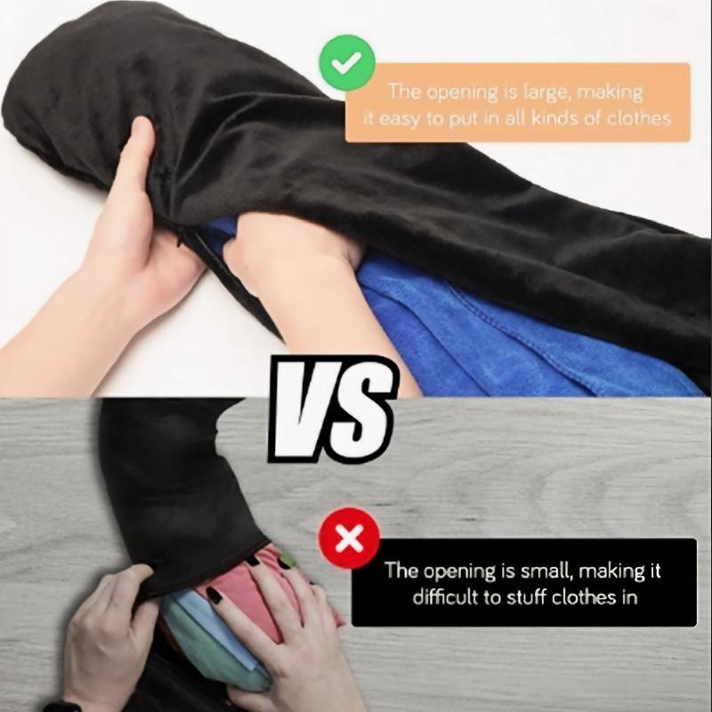 Fillable Travel Neck Pillow Skin Friendly Fabric Extra Storage Hold Clothes for Family Vacation Outdoor Activities Portable Pillow