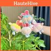 Peach Fluffy Bunny Ear Plush Keychain Cute Dog Design Fun Accessory Purses For