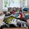 Music Guitar Duvet Cover Digital Printing Set Bedding Decorative Quilt Cover Pillowcase Three-Piece Set