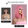 Women's Simulation Wig 36cm Hair Short Straight Wig Full Headgear Rose Hair Net Headdress Beauty Decoration Wig