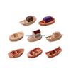 Y3NA 8Pcs Mini Boats Resins Embellishments for Bonsais and Miniature Garden Ornaments