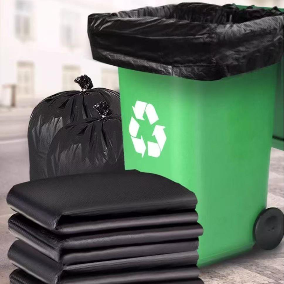 Hotel 10 Mil Large Black Thickened Plastic Garbage Bags for Household & Property Use, Customizable 55x65 CM (100 pcs)