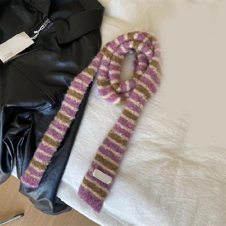Women Skinny Scarf Thin Choker Knit Belt Long Tie Scarf Bag Handle Wrap