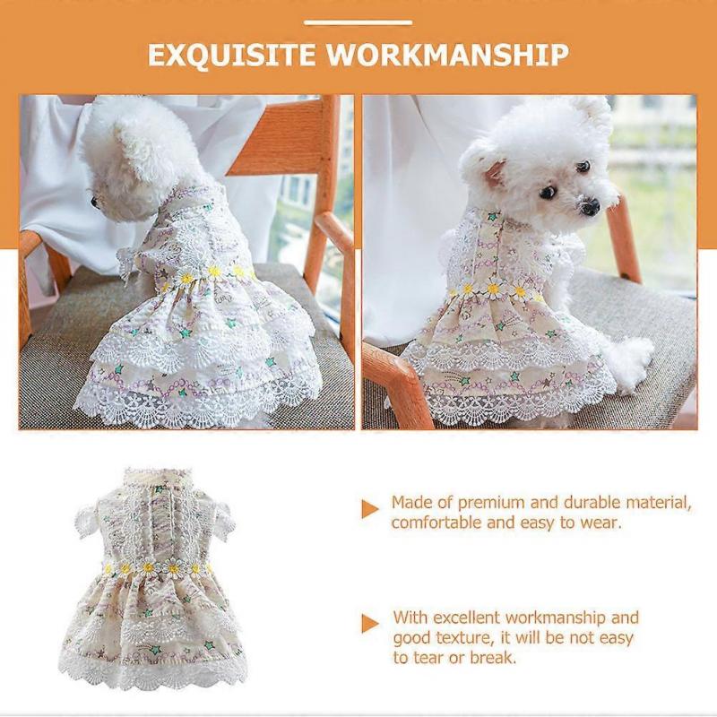 Dog Dress Dog Summer Clothes for Puppy 4Pcs Floral Dress Assorted Colors