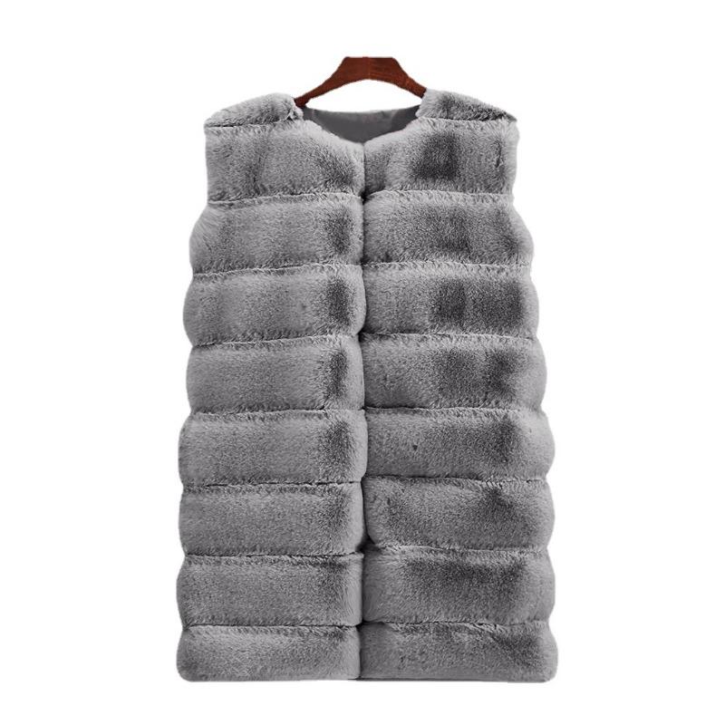 Autumn and winter new products imitation fur artificial wool long vest cotton coat thickened plush warm winter wind thickened warm