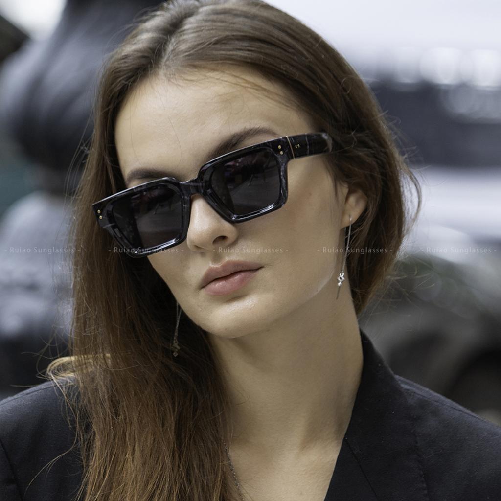 Ruiao Whole Luxury Premium Shades Designer Black Brand Sunglasses Mens Square Sun Glasses For Women