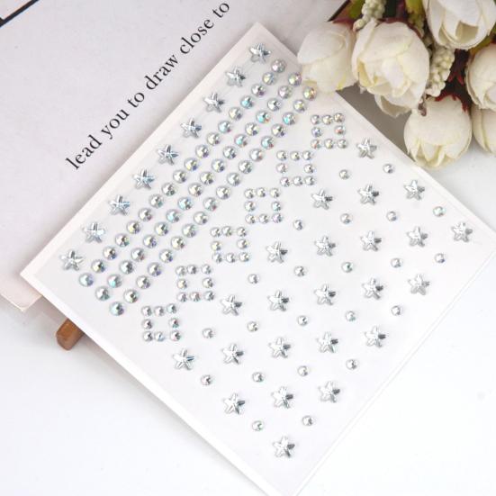 Colorful Rhinestone Stickers for DIY Crafts Star Moon Gem Stickers for Scrapbooking & Journaling Self-Adhesive Sparkling Gems for Card Making