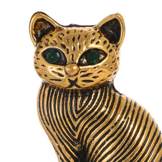 Brooch Retro Style Sitting Cat Shape Design Pin Fine Texture Technology Cat Hair Texture Brooch Animal Brooch Jewelry